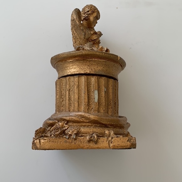 Figi Graphics Vintage Cherub Grecian Pillar Trinket Box - Picture 6 of 7